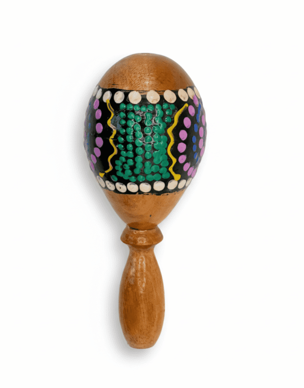 Hand-Painted Wooden Egg Shaker – Rhythm Dot Percussion Instrument